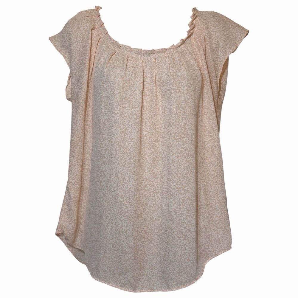 Womens LC Lauren Conrad Medium Flowing Floral Boho Peasant Blouse Dreamy Top